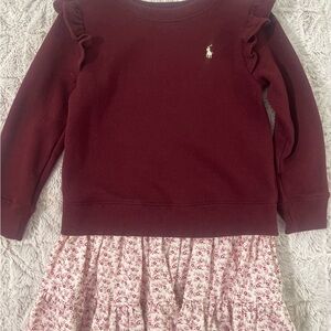 Polo Ralph Lauren Burgundy Sweatshirt Dress